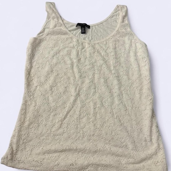 French Connection Tops - Cream lace tank top from French Laundry Size L